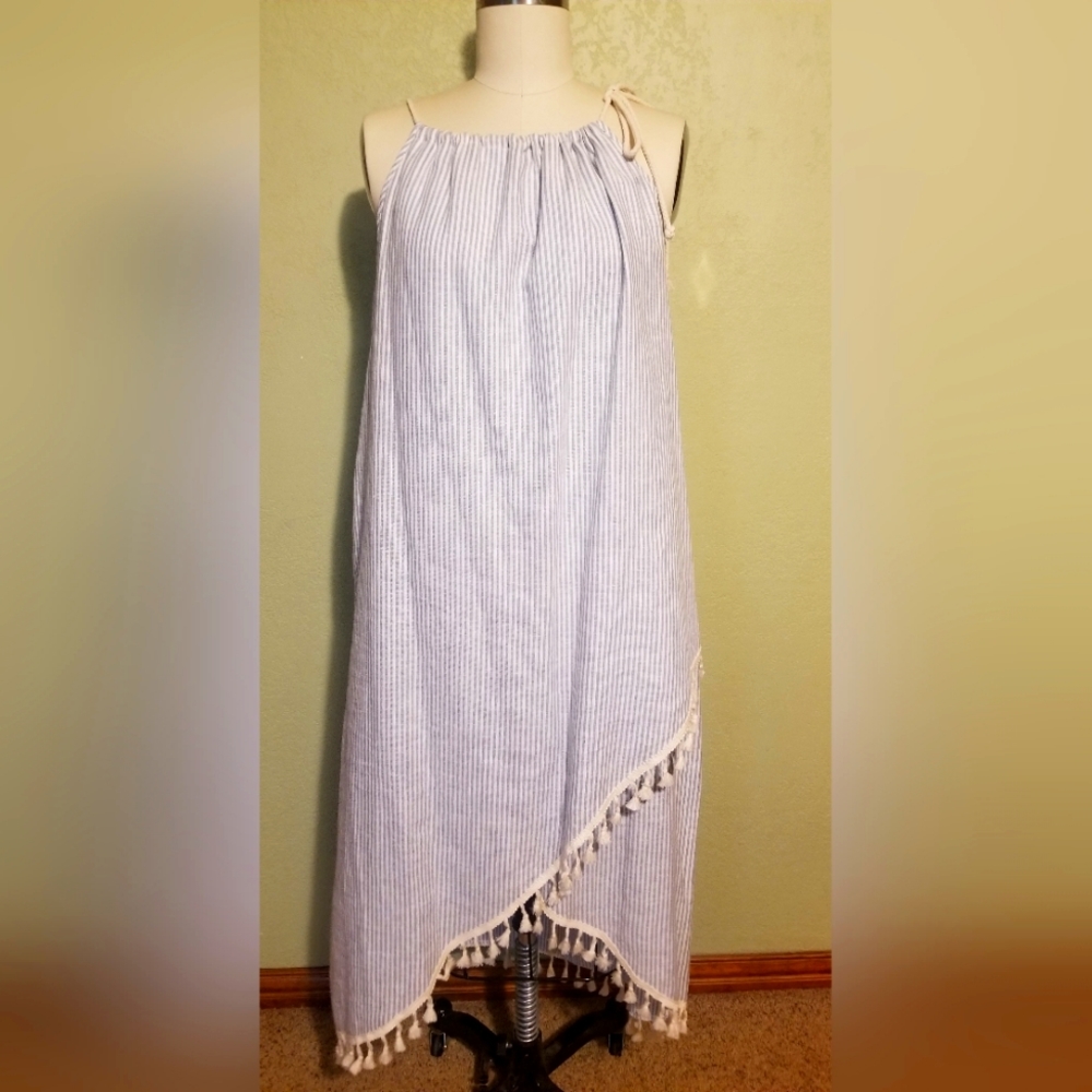 Lovely Melody Pinstripe Spaghetti Strap Dress size Large